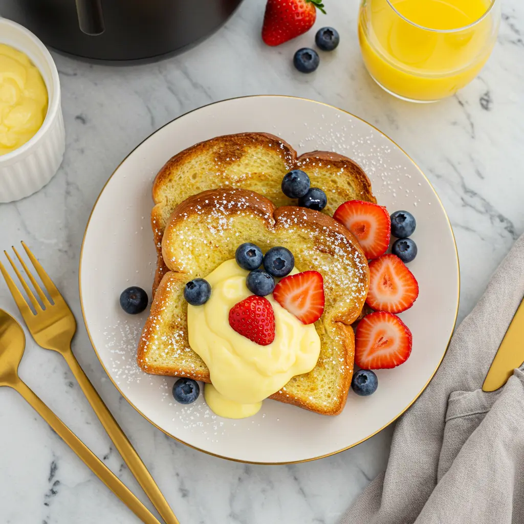 Air Fryer Yogurt Custard Toast Air Fryer Yogurt Custard Toast golden and creamy