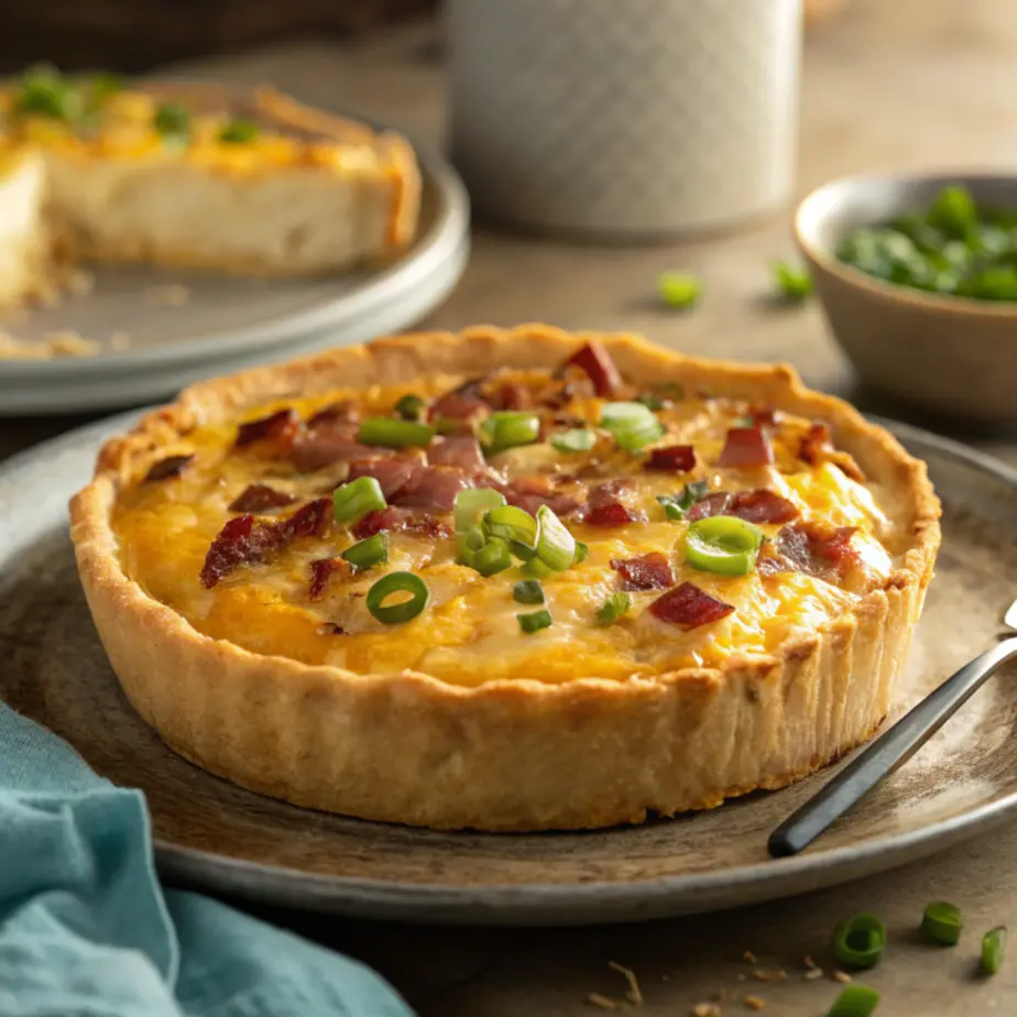 Air Fryer Crack Quiche “Crack Quiche inside air fryer basket with tortilla crust”