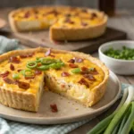 Air Fryer Crack Quiche “Slice of Air Fryer Crack Quiche with crispy crust on a plate”