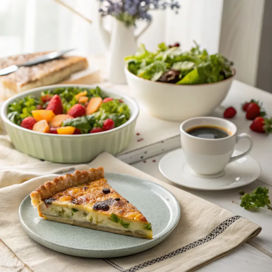 Air Fryer Crack Quiche “Brunch setup with Crack Quiche and sides”