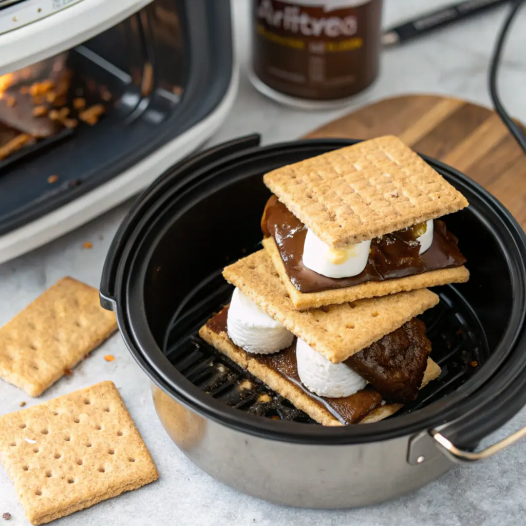 Air Fryer S'mores date s’mores inside air fryer