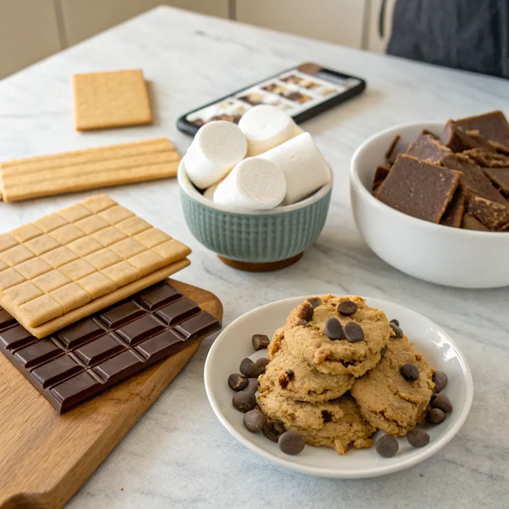 Ingredients for Air Fryer S’mores Cookie