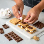 Air Fryer S’mores Cookie fresh from air fryer with gooey marshmallow