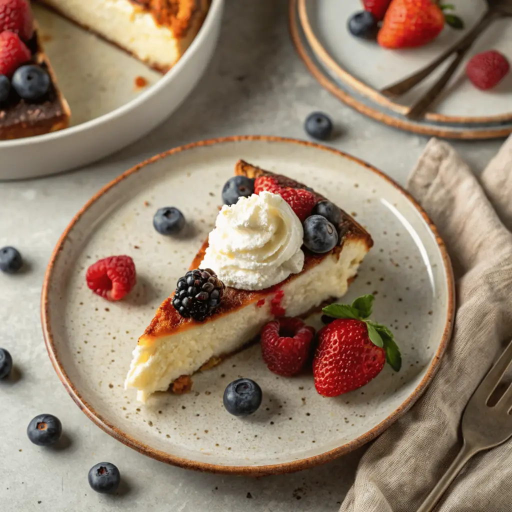 Air Fryer Basque Cheesecake slice-air-fryer-basque-cheesecake