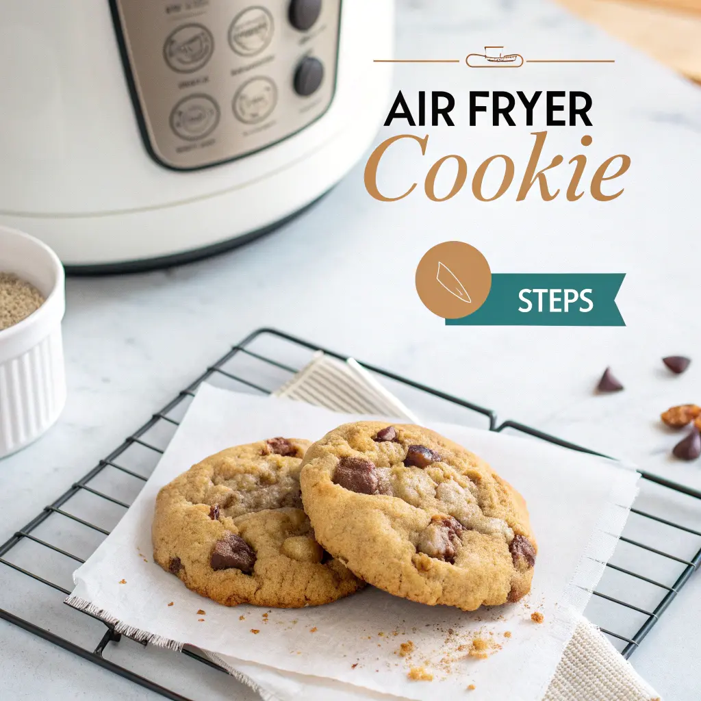 giant air fryer cookie recipe card for giant air fryer cookie