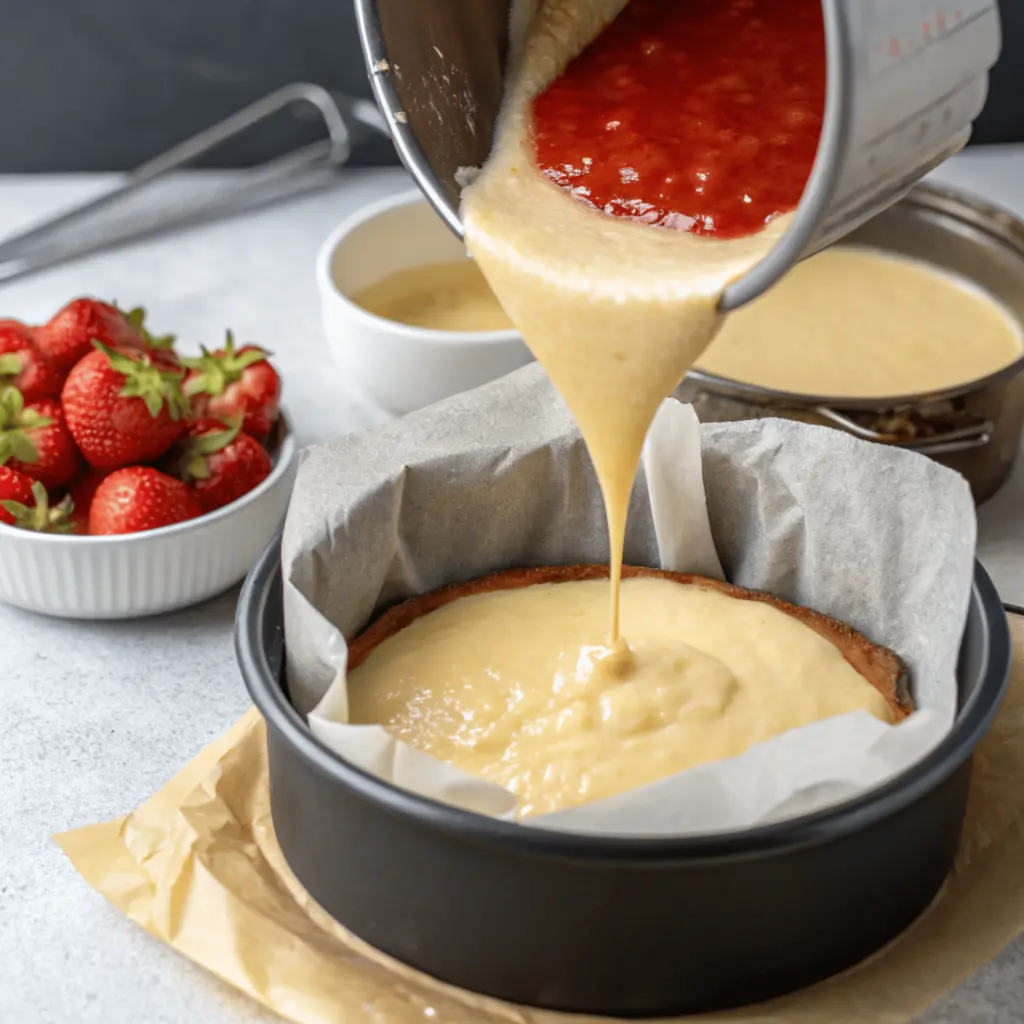 Air Fryer Basque Cheesecake preparing-air-fryer-basque-cheesecake