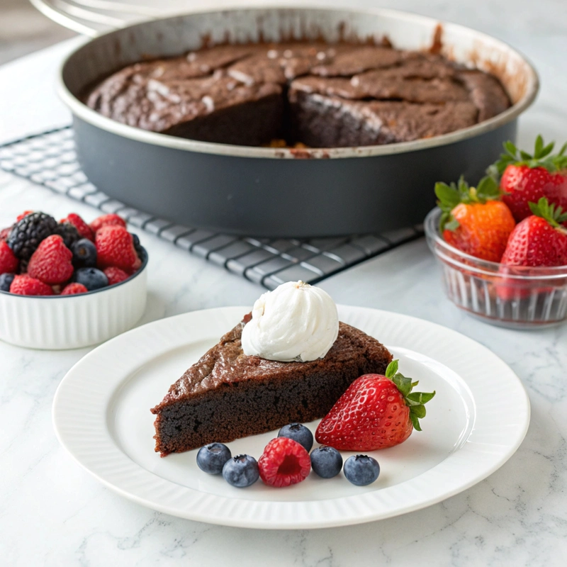3 Ingredient Airfryer Chocolate Cake 3 Ingredient Airfryer Chocolate Cake with berries