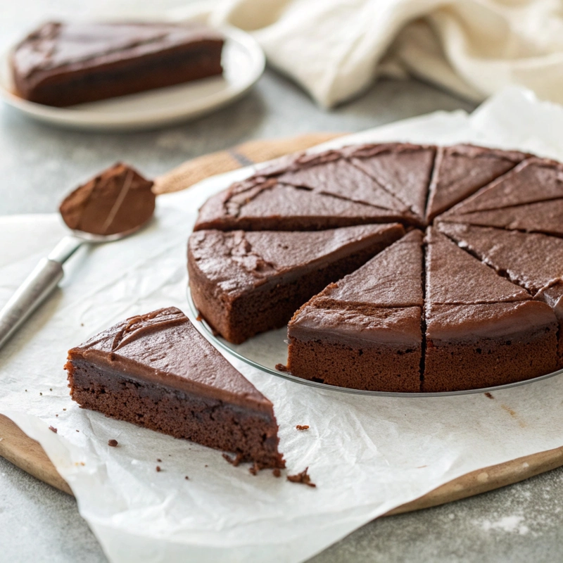 3 Ingredient Airfryer Chocolate Cake Serving slice of 3 Ingredient Airfryer Chocolate Cake
