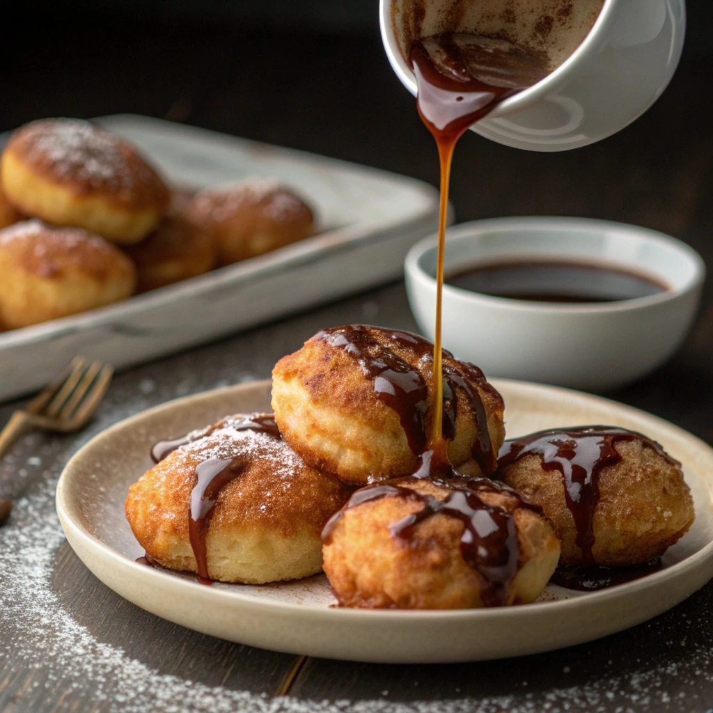 air fryer apple fritters served apple fritters with coffee