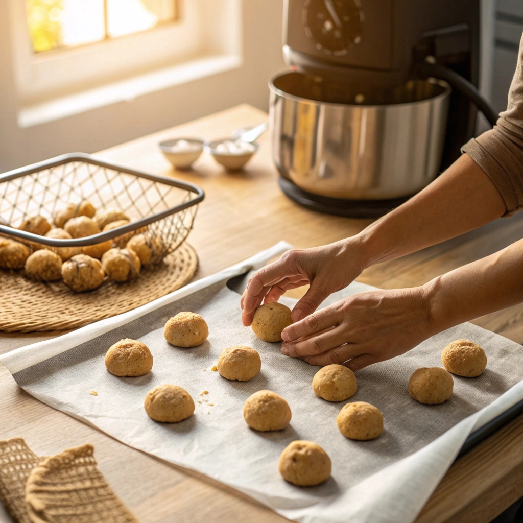7-Minute Air Fryer Cookies Shaping dough for 7-Minute Air Fryer Cookies