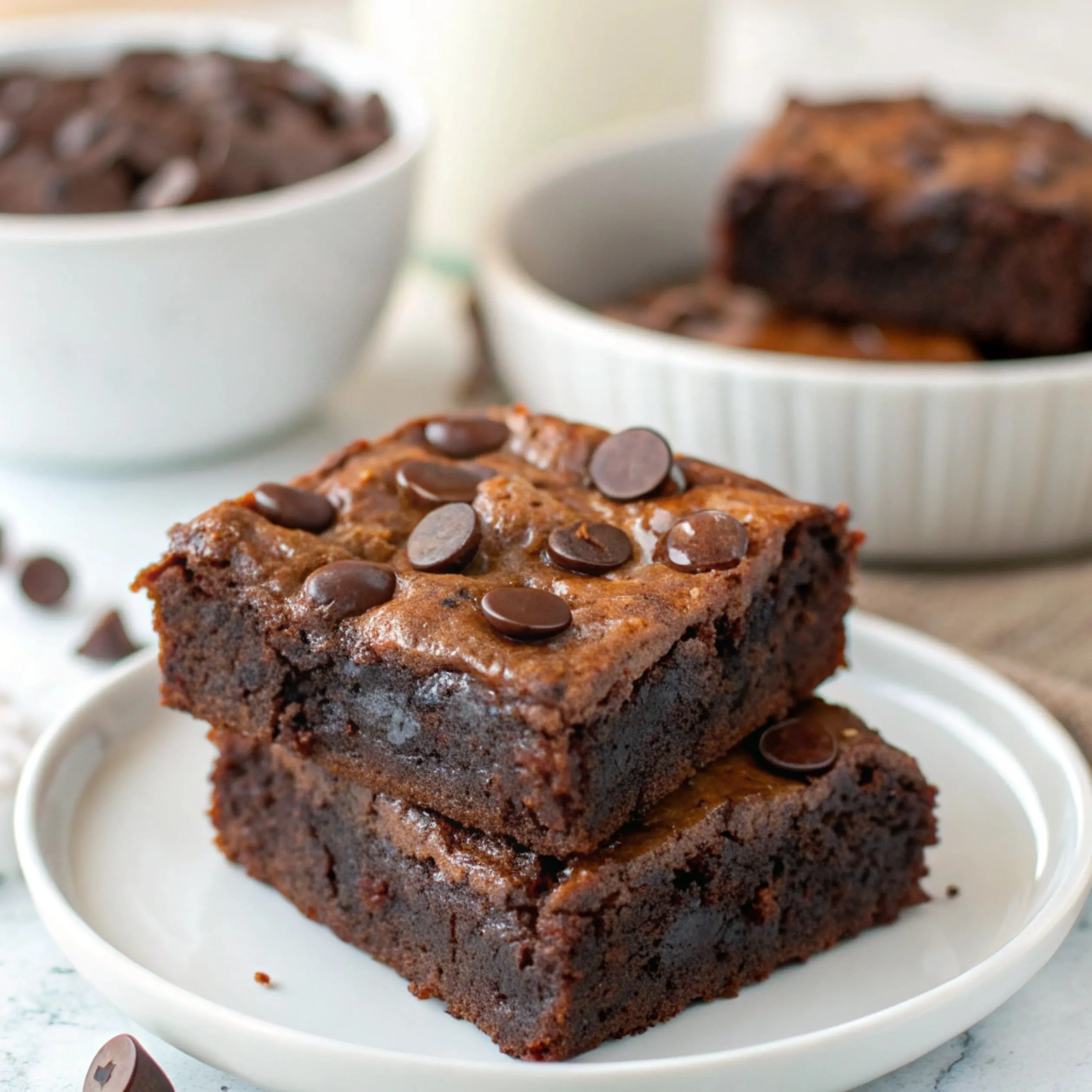 Air fryer brownies air fryer brownies stack in pan