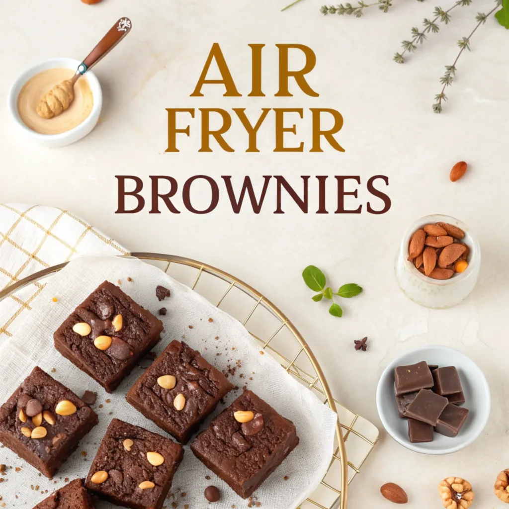 Air fryer brownies recipe card for air fryer brownies