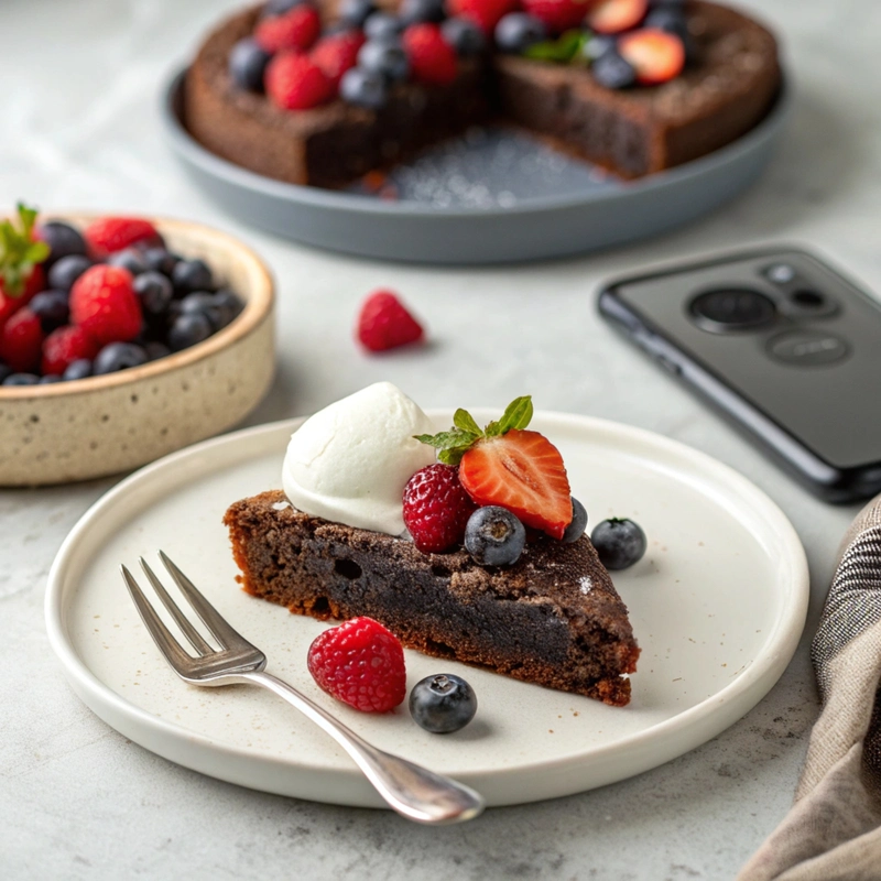3 Ingredient Airfryer Chocolate Cake Recipe card view of 3 Ingredient Airfryer Chocolate Cake
