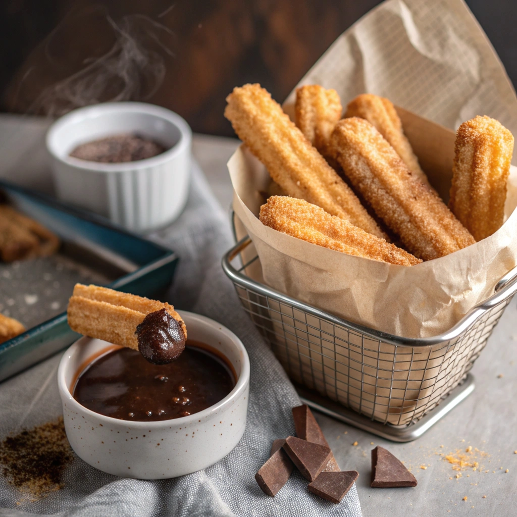 Air Fryer Crumpet Churros recipe card air fryer crumpet churros