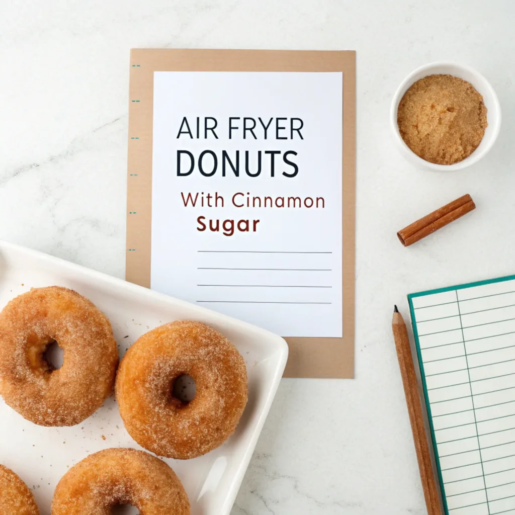 cinnamon sugar air fryer donuts Cinnamon sugar air fryer donut recipe card