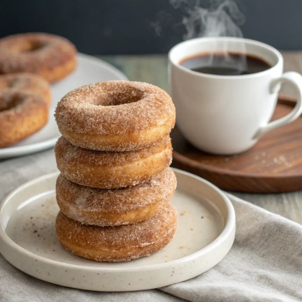 cinnamon sugar air fryer donuts Serving cinnamon sugar air fryer donuts