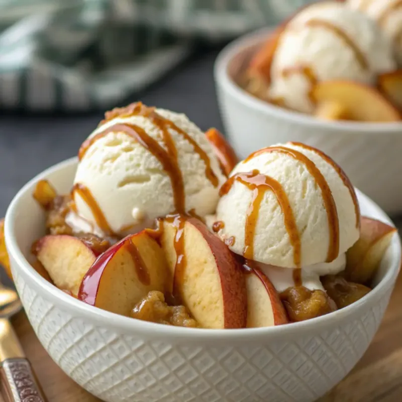 air fryer apples ir Fryer Apples with ice cream