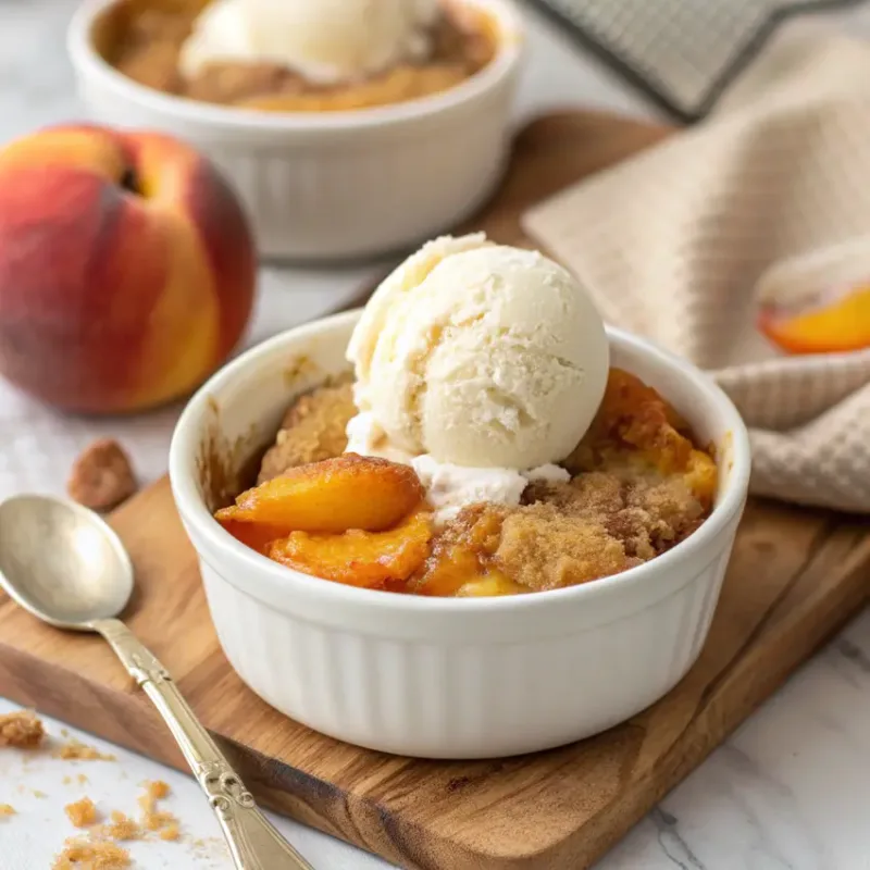 Air Fryer Peach Cobbler Air Fryer Peach Cobbler recipe card photo