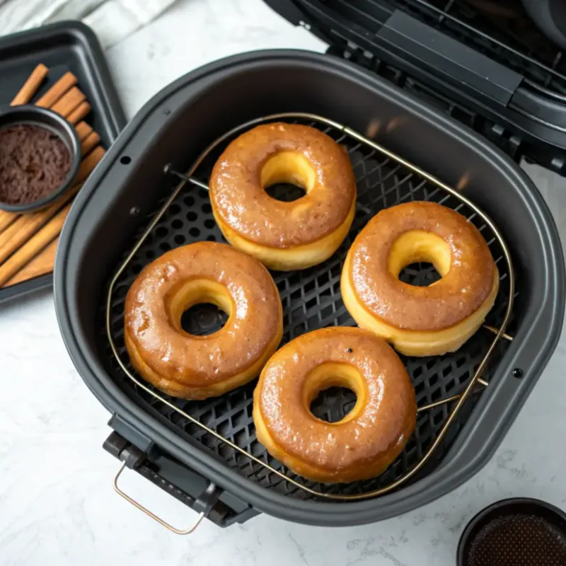 air fryer chocolate donuts “Air fryer chocolate donuts cooking”