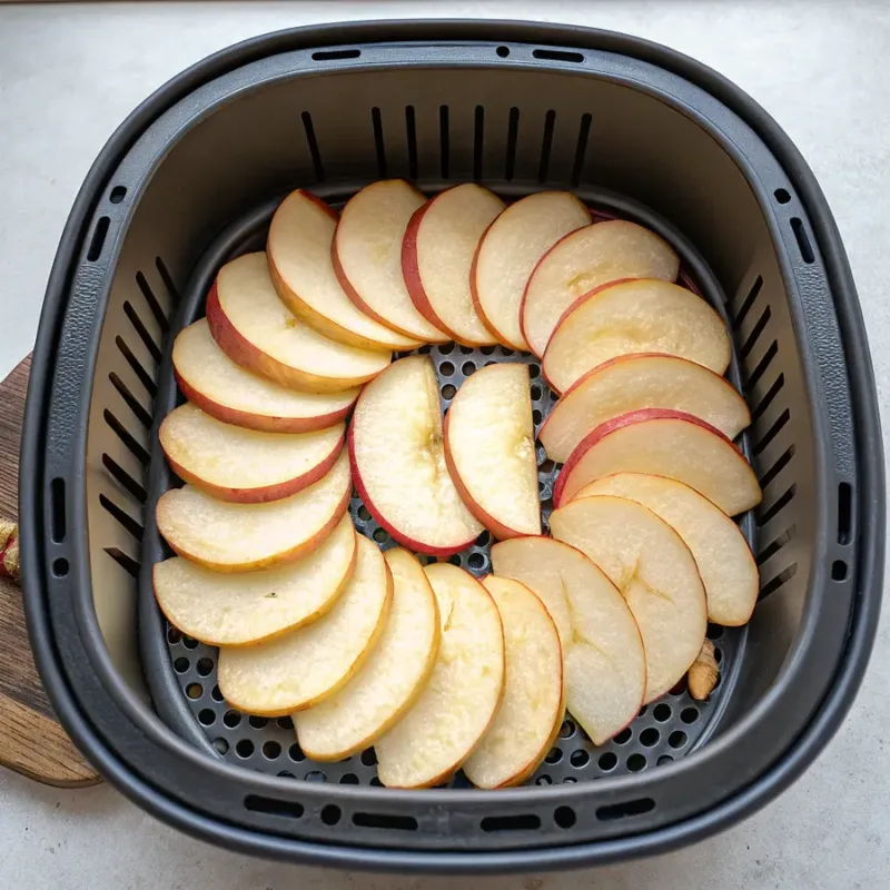 air fryer apple chips Slicing apples for air fryer apple chips”