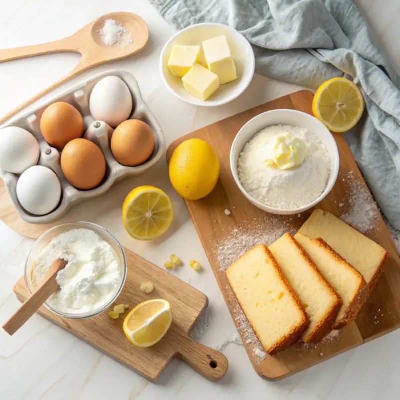 Ingredients for air fryer lemon pound cake
