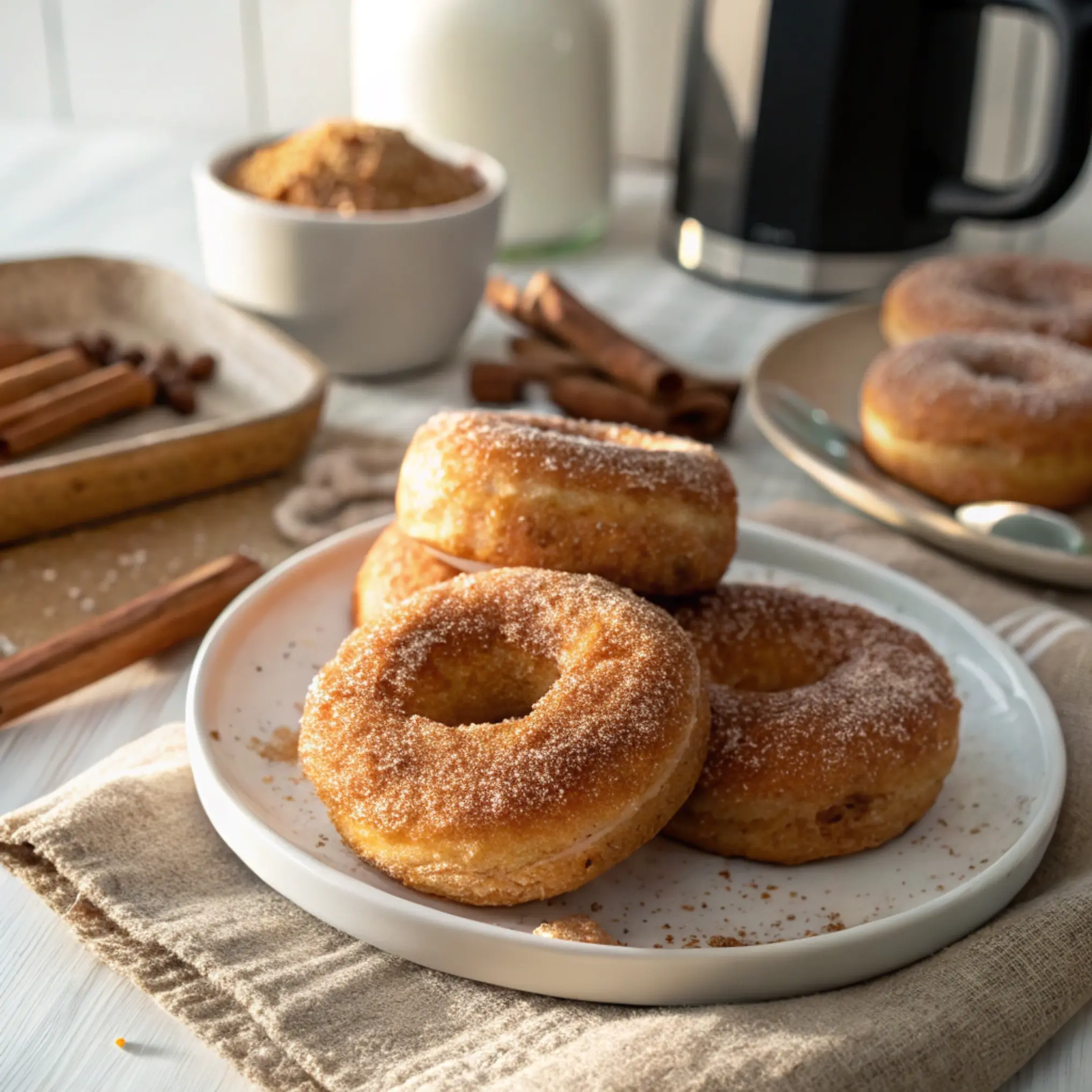 cinnamon sugar air fryer donuts Cinnamon Sugar Air Fryer Donuts