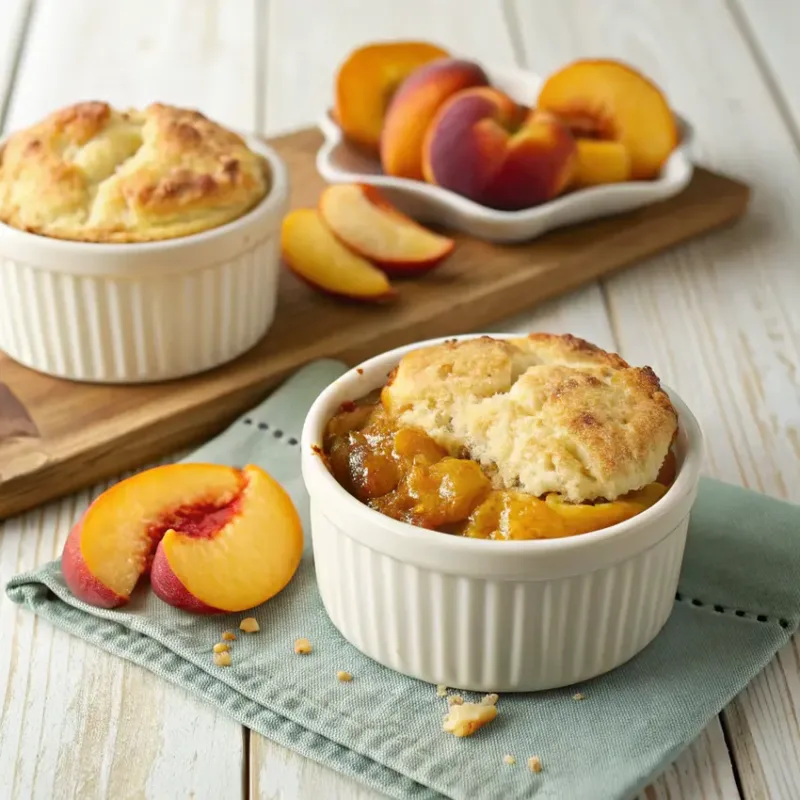 Air Fryer Peach Cobbler Air Fryer Peach Cobbler with ice cream