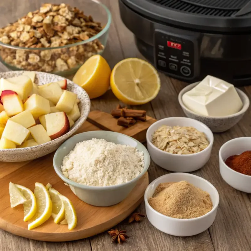 ingredients for air-fryer apple crisp