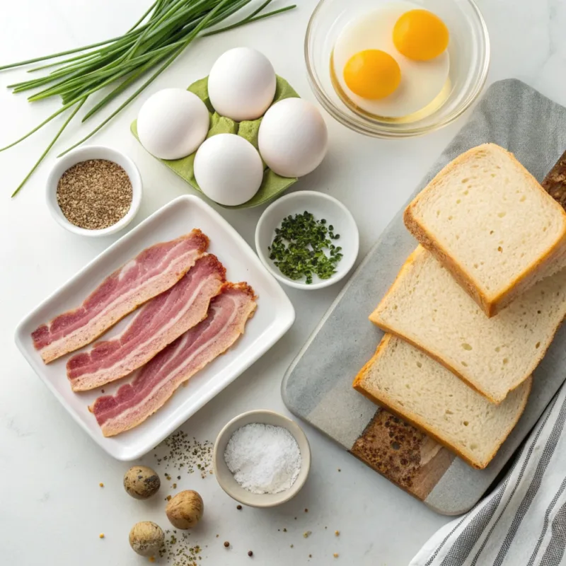 Air Fryer Bacon and Eggs Ingredients for air fryer bacon and eggs recipe
