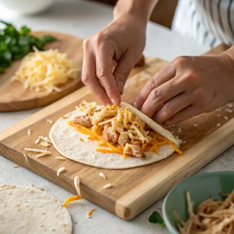 Air Fryer Chicken Quesadilla preheating air fryer for quesadilla
