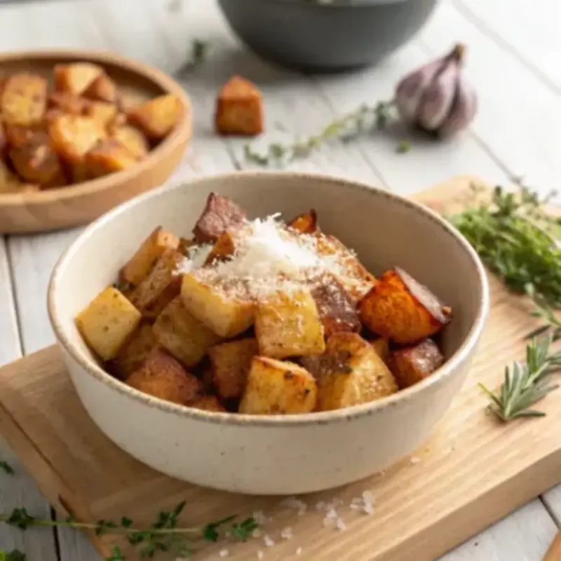 air fryer potatoes cubes cooking air fryer potatoes cubes in basket