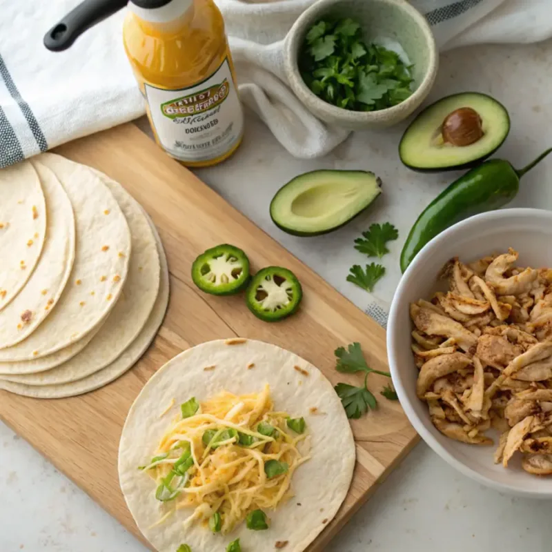Air Fryer Chicken Quesadilla ingredients for air fryer chicken quesadilla