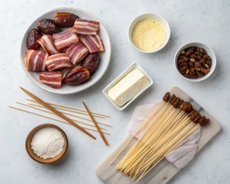 Bacon-Wrapped Dates Ingredients for Bacon-Wrapped Dates