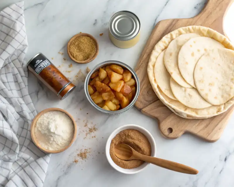 “ingredients for air fryer apple pie taquitos”