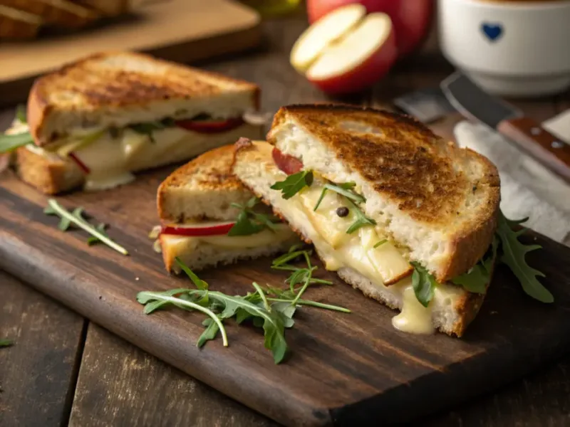 Air Fryer Sandwich served air fryer sandwich turkey brie apple arugula”