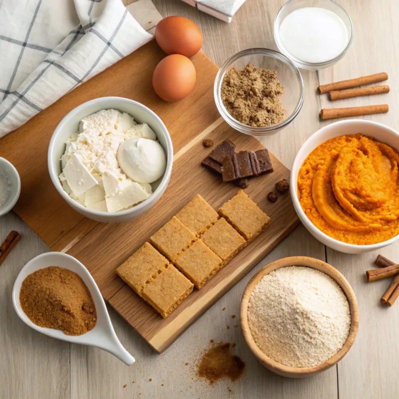 Pumpkin Cheesecake Bars Ingredients for Pumpkin Cheesecake Bars