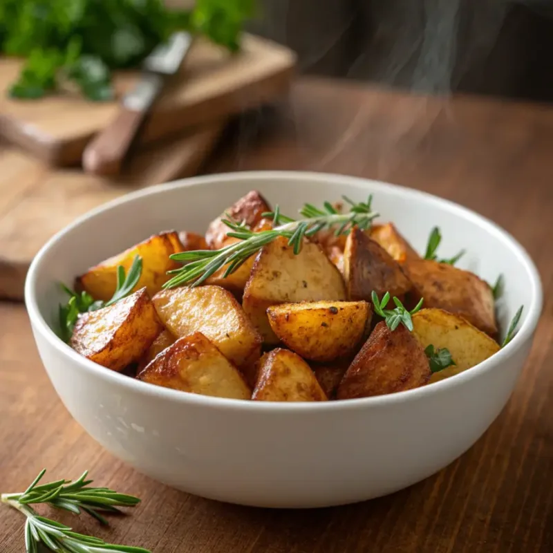 crispy potatoes in oven finished crispy roast potatoes with herbs