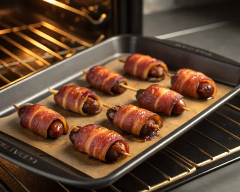 Bacon-Wrapped Dates Baking bacon-wrapped dates