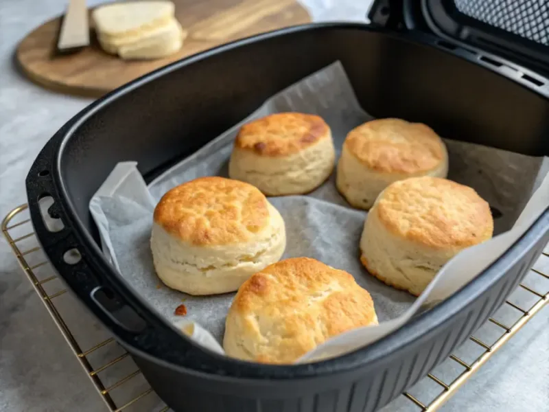 biscuits cooking in air fryer pillsbury half done