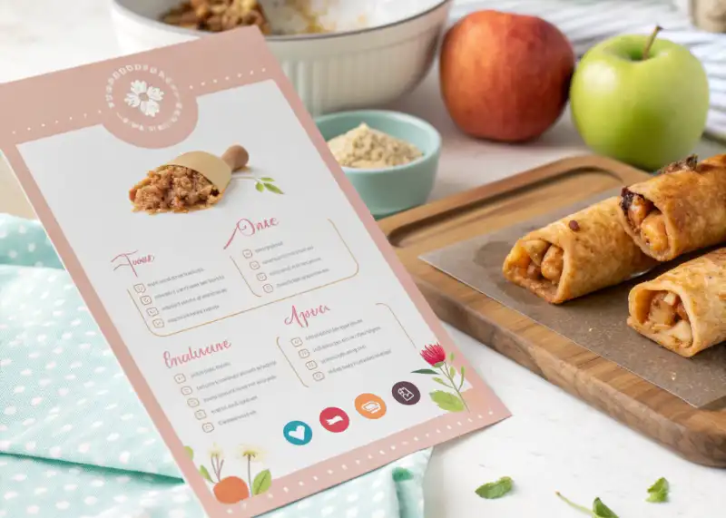 recipe card air fryer apple pie taquitos”