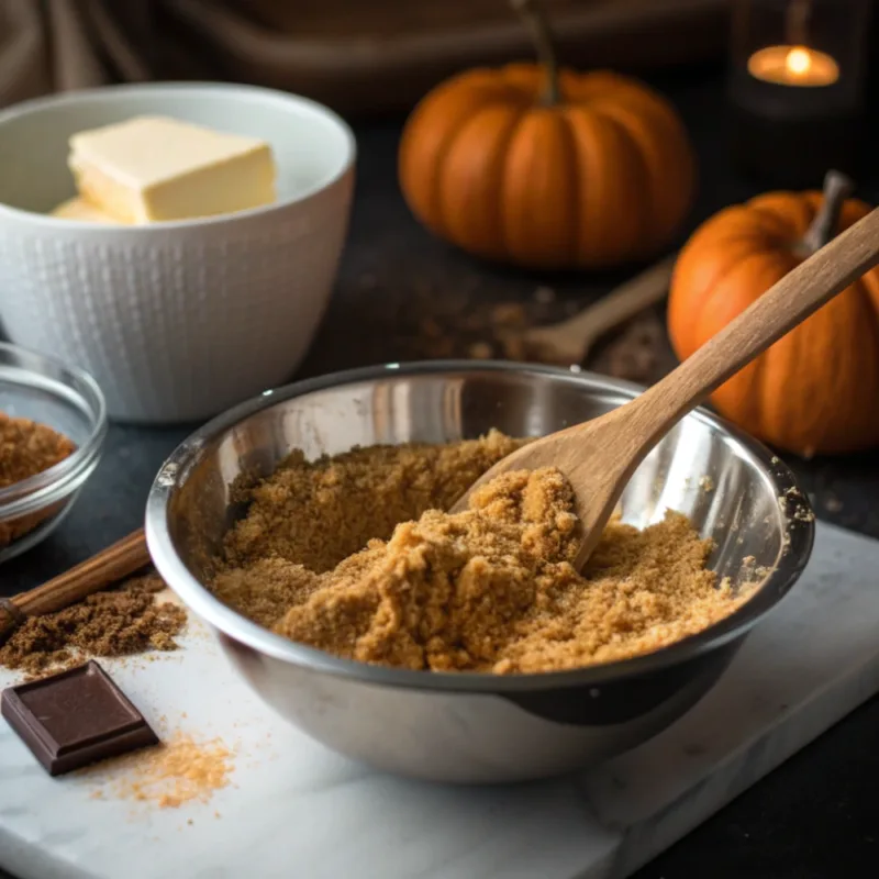 Pumpkin Cheesecake Bars Making the graham cracker crust