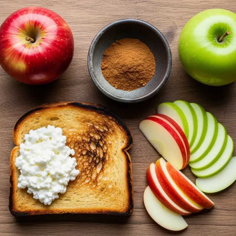 Air Fryer Apple Pie Cottage Cheese Toast Ingredients for apple pie cottage cheese toast