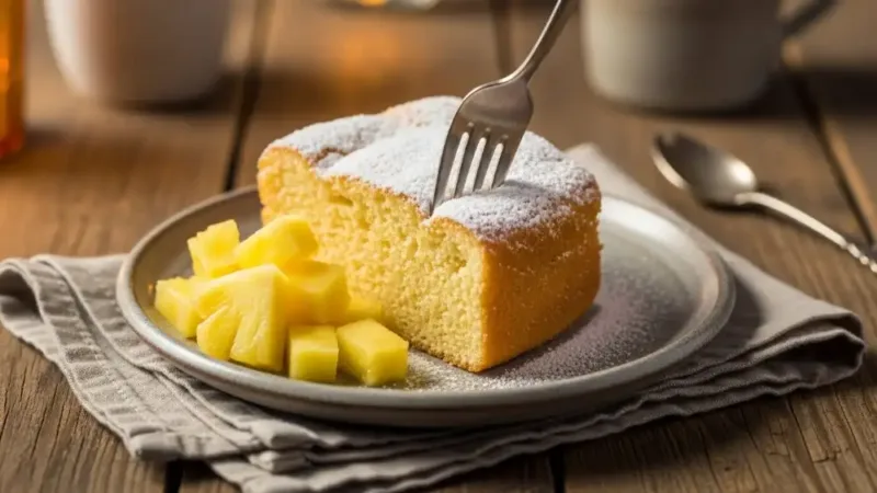 Moist inside of air fryer pineapple cake