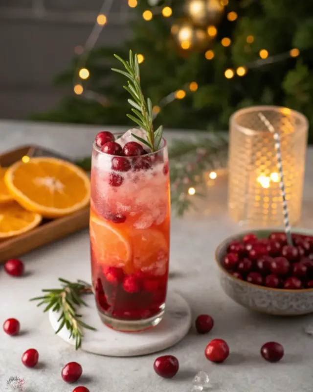 serving healthy christmas drinks cranberry punch