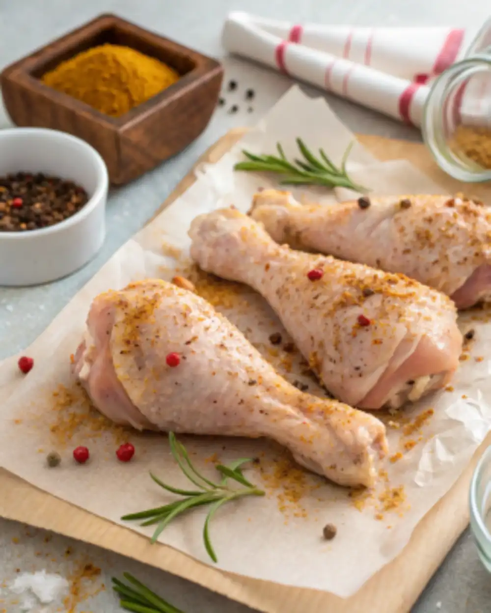 Air Fryer Chicken Drumsticks seasoned chicken drumsticks before air frying