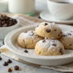 cannoli cookies Soft cannoli cookies dusted with powdered sugar on a plate