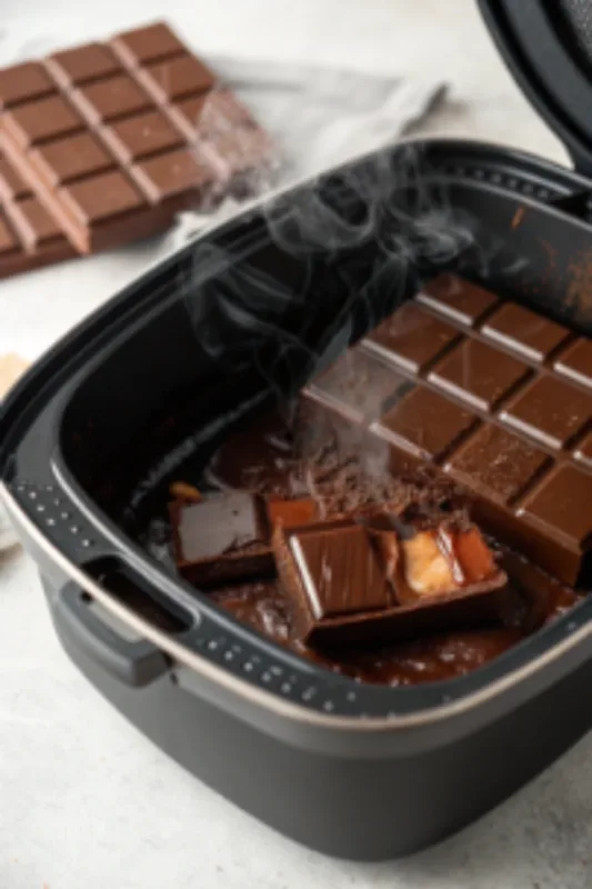 melting chocolate bar in air fryer