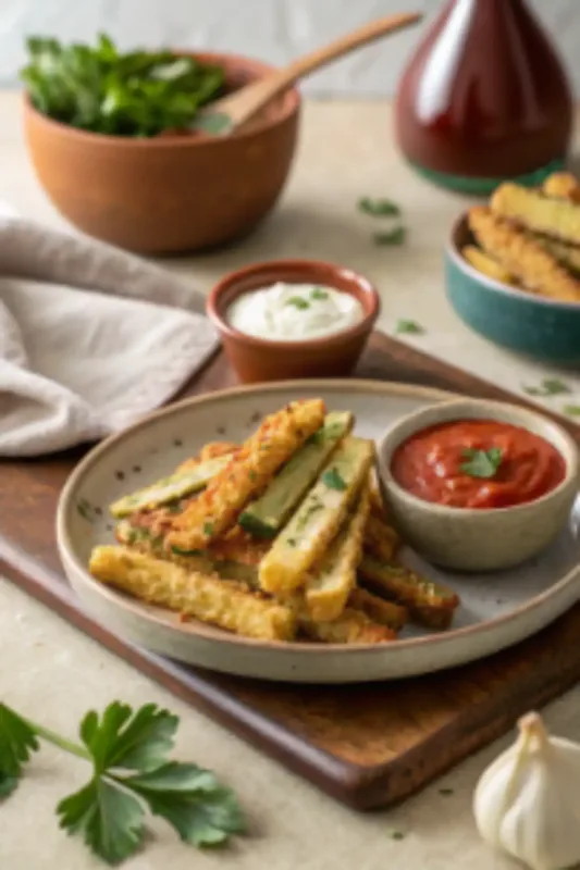 air fryer zucchini fries Healthy zucchini fries ready to serve