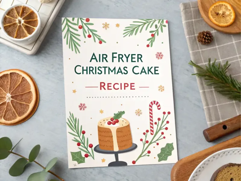 Air Fryer Christmas Cake Air fryer Christmas cake recipe card”