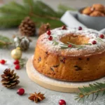 Air Fryer Christmas Cake “Air fryer Christmas cake with powdered sugar and festive spices”